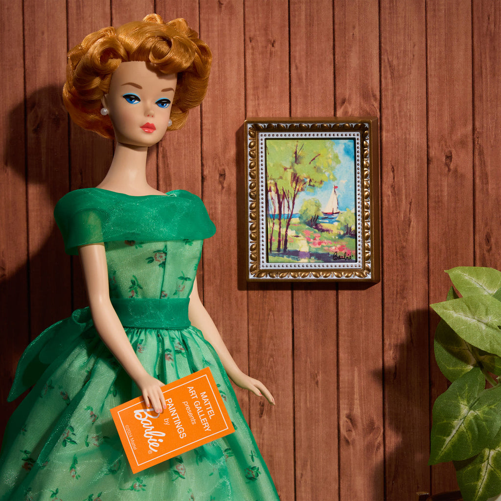 vintage barbie modern art dress Barbie dolls in modern art dresses